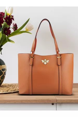 Accessorize London Women Faux Leather Britney Bee Tote Bag