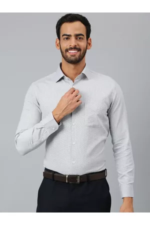 Richlook Men Grey Checked Formal Shirt