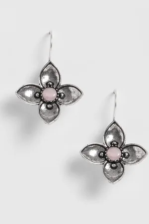 EL REGALO Women Pink & Black Contemporary Drop Earrings