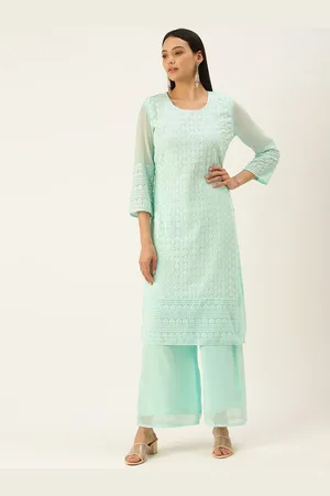 SWAGG INDIA Women Green Ethnic Motifs Embroidered Kurta Set
