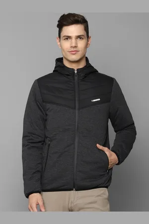 Louis Philippe Men Grey Black Bomber Jacket