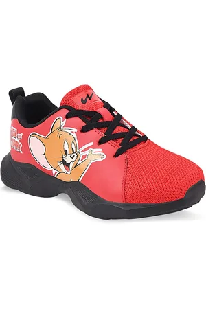 Campus Kids Red Tom & Jerry Printed Mesh Running Marking Shoes