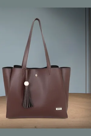 ROVOK Brown Structured Tasselled Shoulder Bag