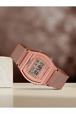 Casio Vintage B640WMR-5ADF Rose Gold Digital Dial Rose Gold Stainless Steel Mesh Band D216