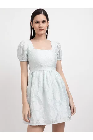 CENTRESTAGE Women Green Short Gathered Dress