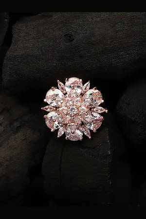 Cardinal Women Rose Gold Artificial Stones & Beads Adjustable Ring