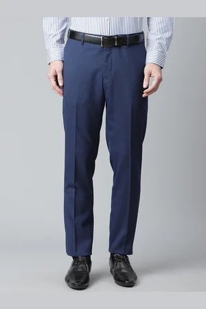 Matinique Men Blue Mid Rise Formal Trousers