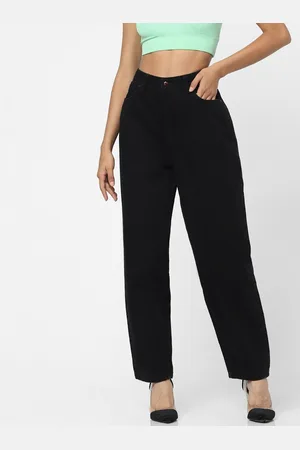 ONLY Women Black Straight Fit High-Rise Jeans