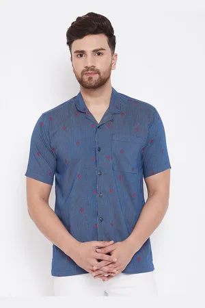 Even Men Blue Slim Fit Pinstripes Striped Casual Shirt