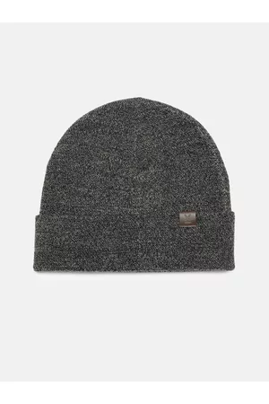 WROGN Unisex Grey Melange Solid Acrylic Beanie