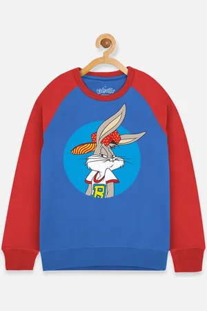 Kidsville Boys Red Looney Tunes Printed Round Neck Sweatshirt