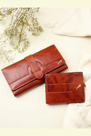 WILD EDGE Unisex 2 Pieces Brown Textured Accessory Gift Set