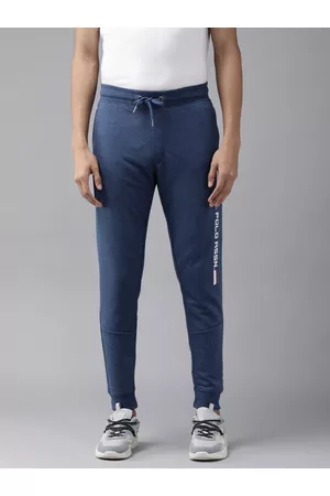 Ralph Lauren Men Navy Blue Solid Joggers with Logo Print