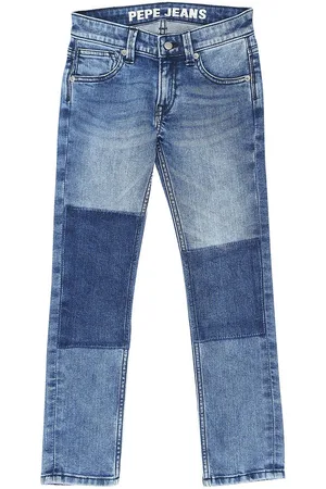 Pepe Jeans Boys Blue Slim Fit Clean Look Heavy Fade Stretchable Jeans