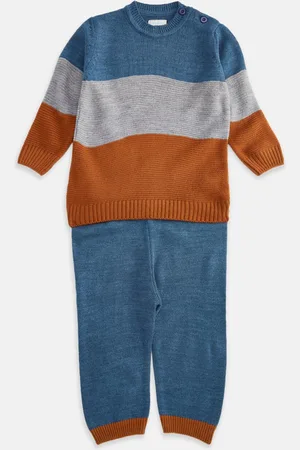 Pantaloons Boys Blue & Grey Colourblocked Colourblocked Pullover