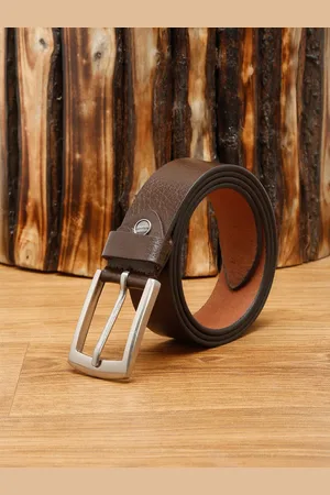 MUTAQINOTI Men Brown Leather Formal Belt