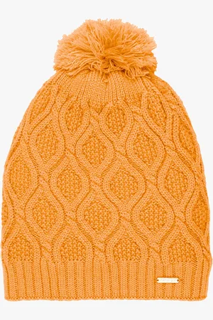 Status Quo Women Mustard Self Design Acrylic Beanie