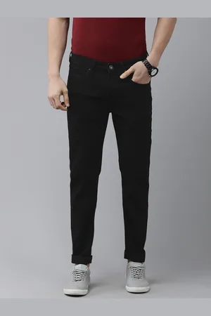 Pepe Jeans Men Black Tapered Vapour Slim Fit Low-Rise Stretchable Jeans