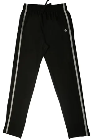 dollar Boys Black Solid Straight-Fit Track Pants