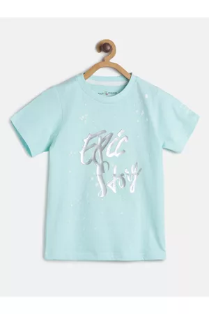 TALES & STORIES Boys Blue Printed Round Neck T-shirt
