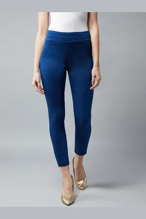 DOLCE CRUDO Women Blue Solid Skinny Fit Jeggings