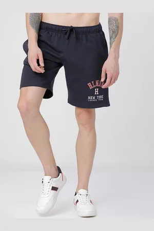 Highlander Men Navy Blue Solid Slim Fit Regular Shorts