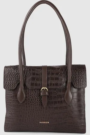 Hidesign Women Brown Animal Textured Leather Structured Shoulder Bag