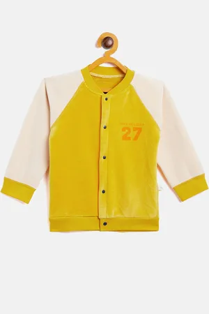 Camey Unisex Kids Mustard Printed Sweatshirt