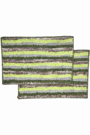 Ariana Set Of 2 Striped 1600 GSM Anti-Skid Bath Mats