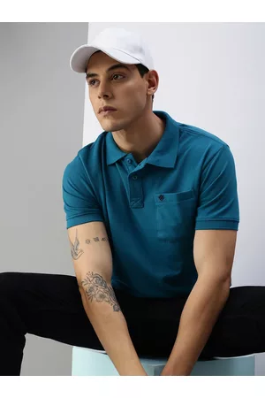 ONN Men Blue Polo Collar T-shirt