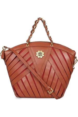 tan textured leather shopper tote bag with quilted