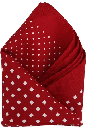 Calvadoss Men Maroon & White Printed Pocket Square