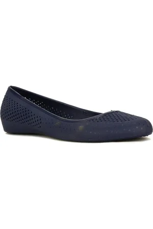 Bata Women Blue Laser Cuts Flats