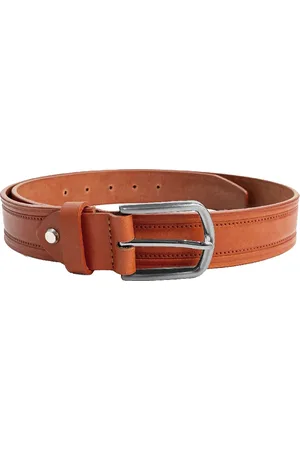 WildHorn Men Tan Brown Textured Leather Belt