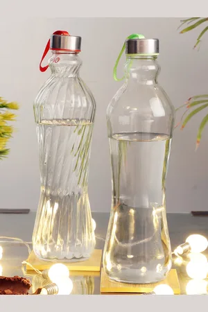 ceradeco Set Of 2 Assorted Fridge Water Bottles 1000 ml