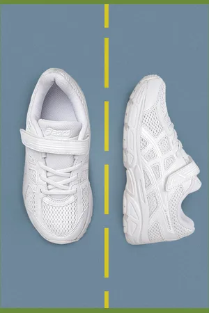 Asics Kids White Contend 4B + VEL Solid Sneakers