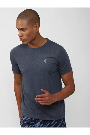 Van Heusen Men Navy Blue Slim Fit Sports T-shirt