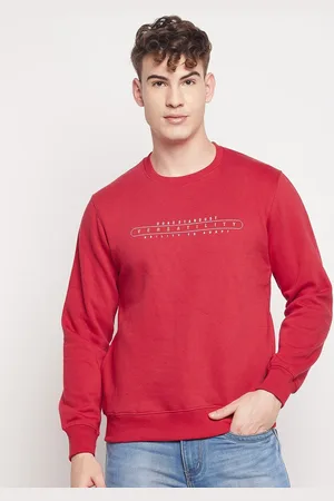 Duke Men Red Solid Sweatshirt
