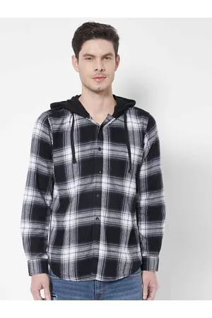Pepe Jeans Men Black Tartan Checked Casual Shirt