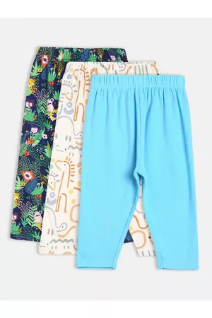 MINI KLUB Girls Pack Of 3 Printed Pure Cotton Leggings