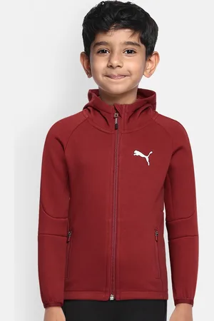 PUMA Boys Red Evostripe Hooded Sweatshirt