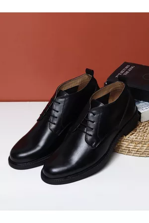 Teakwood Leathers Men Black Solid Formal Leather Derbys