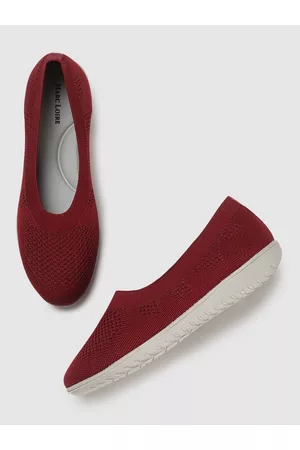 Marc Loire Women Maroon Woven Design Slip-On Sneakers