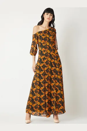 Miss Chase Women Black Printed A-Line Dress