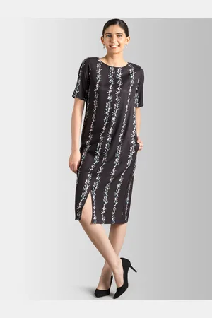 FableStreet Women Black & Pink Sheath Dress