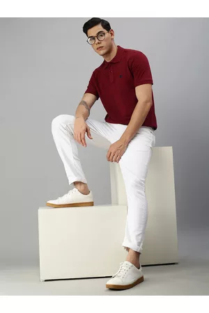 ONN Men Maroon Solid Polo Collar T-shirt