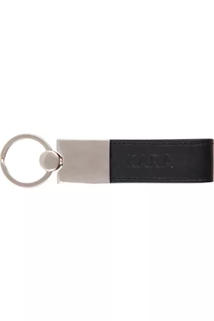 KARA Unisex Black Genuine Leather Key Chain