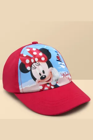 Kidsville Girls Red & White Minnie Printed Baseball Cap