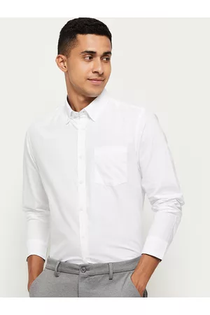 Max Collection Men White Casual Shirt