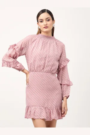 CENTRESTAGE Pink Dobby Sheath Dress